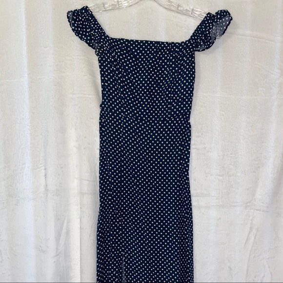 Lulus Off the Shoulder Polkadot Maxi Dress - Picture 2 of 4